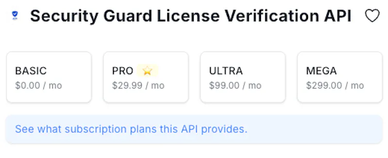 Security Guard License Verification API screenshot 2