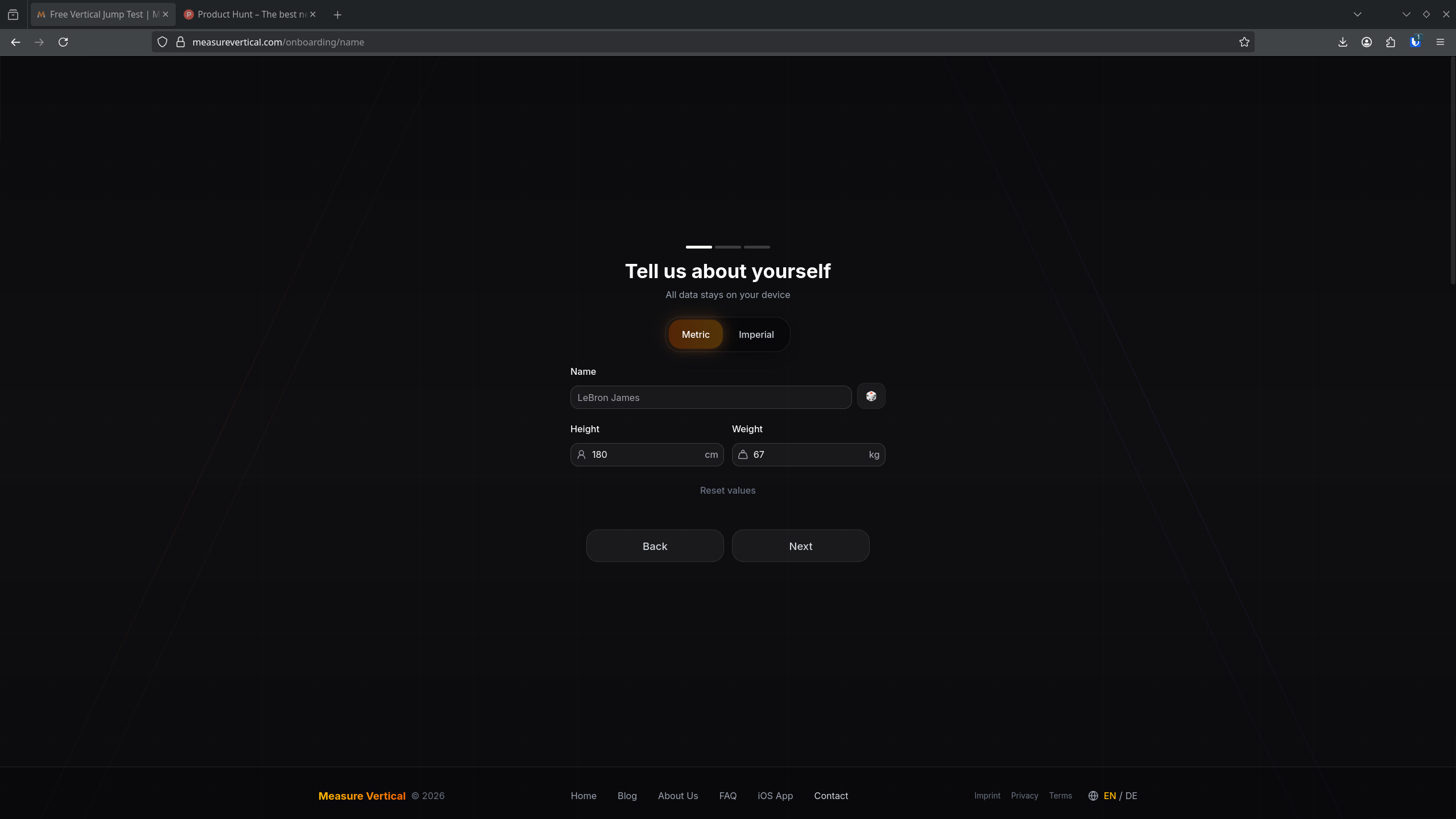 MeasureVertical - Screenshot 2 showing product features and functionality