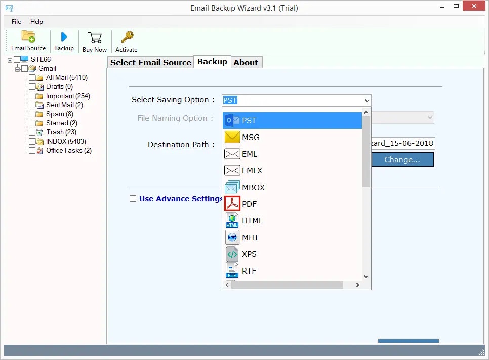 Software di backup e -mail media 5