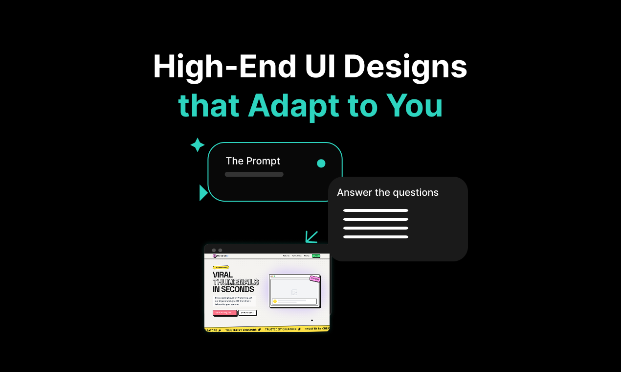 PromptWeb.design - Main product screenshot demonstrating key features and user interface