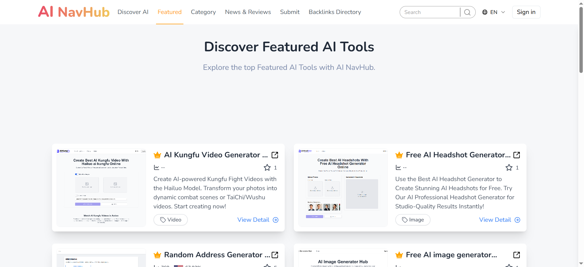 Média Répertoire des outils AI Navhub - Obtenez vos meilleurs outils d'IA 3