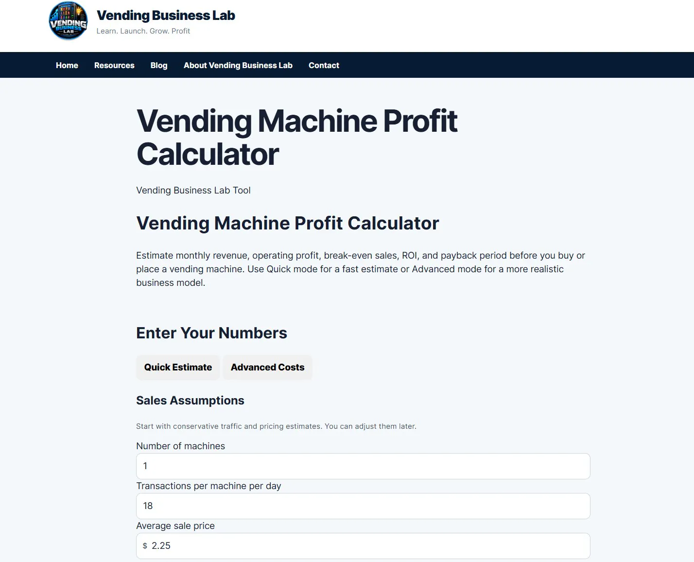 Vending Machine Profit Calculator gallery image