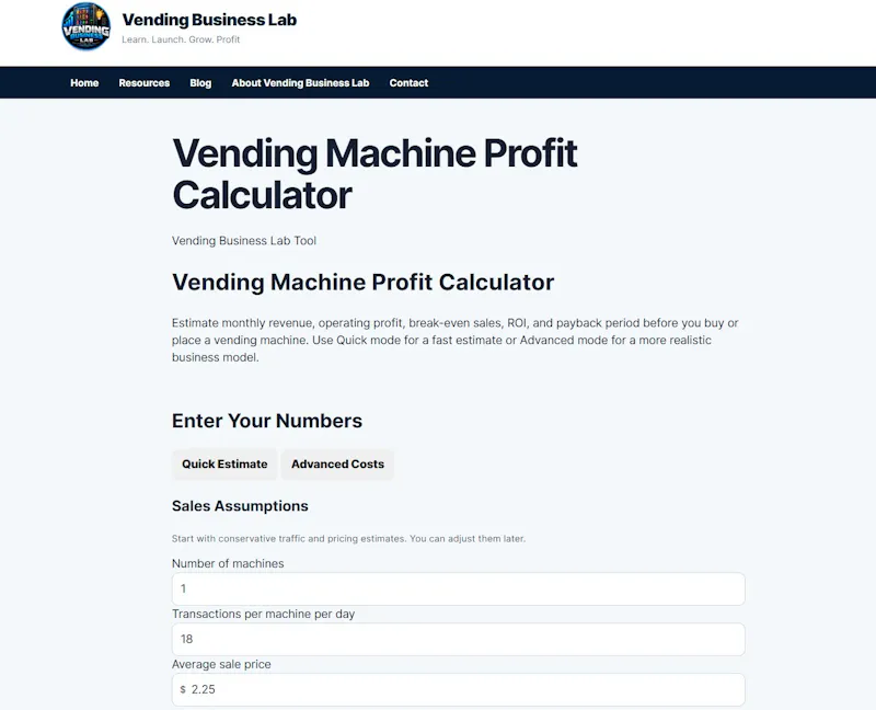 Vending Machine Profit Calculator screenshot 2