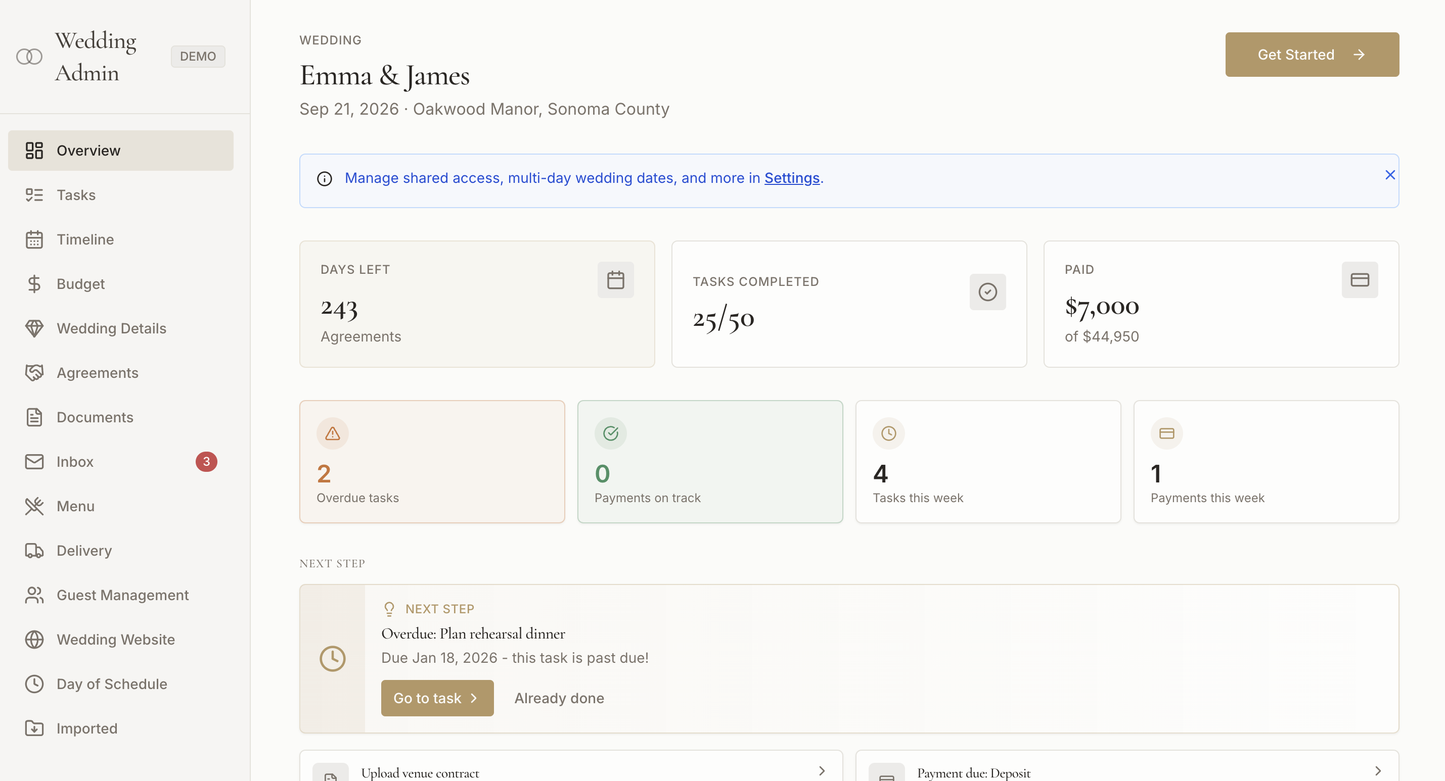 WeddingPlanningDesk - Screenshot 2 showing product features and functionality