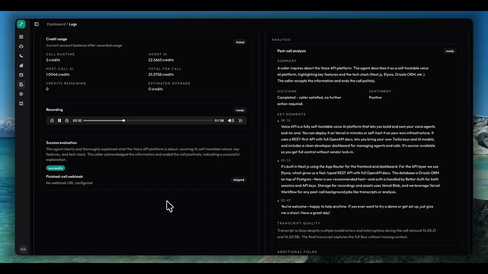 Voice API screenshot 1 (video preview)