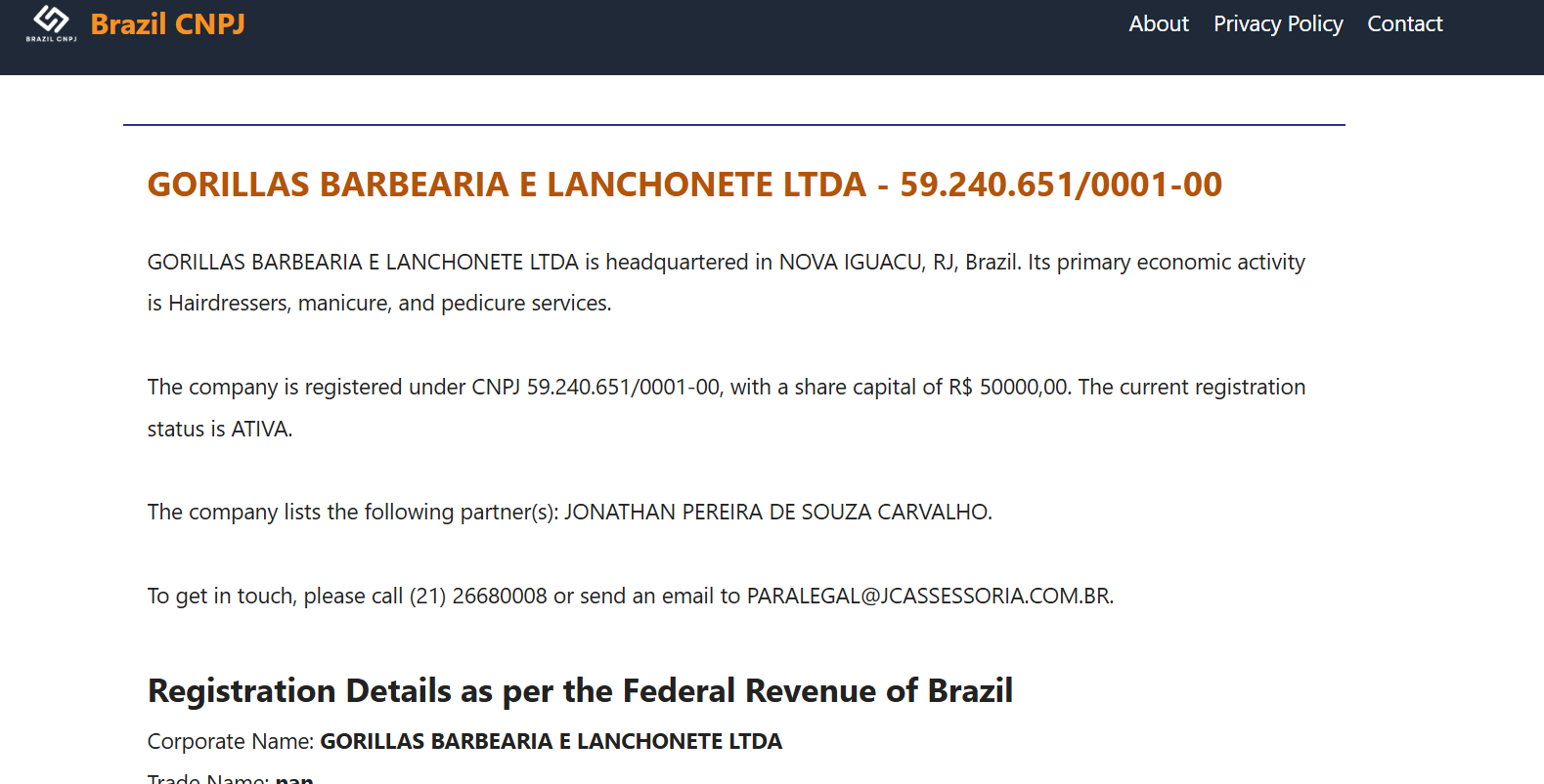 Brazil CNPJ Lookup gallery image