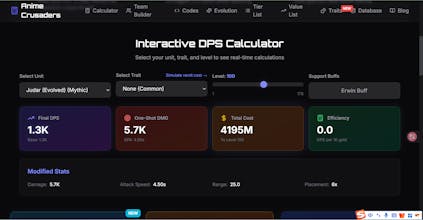Anime Crusaders Calculator gallery image