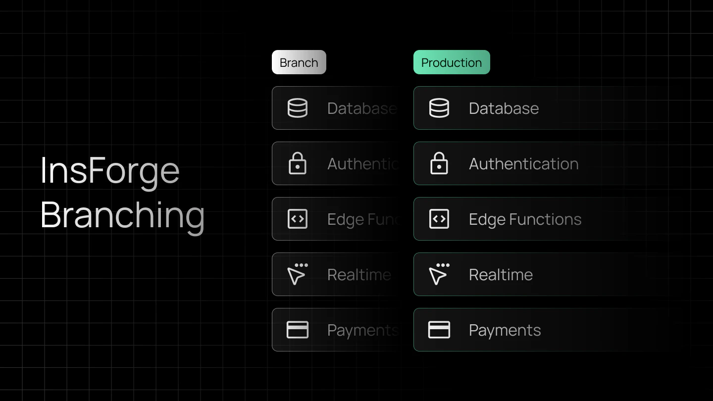 InsForge Backend Branching screenshot 1