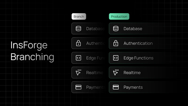InsForge Backend Branching screenshot 2