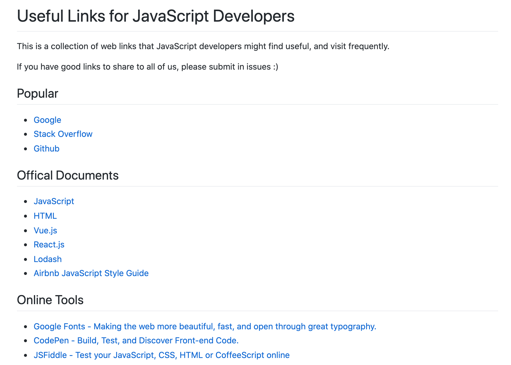 Useful links for JavaScript Developers gallery image