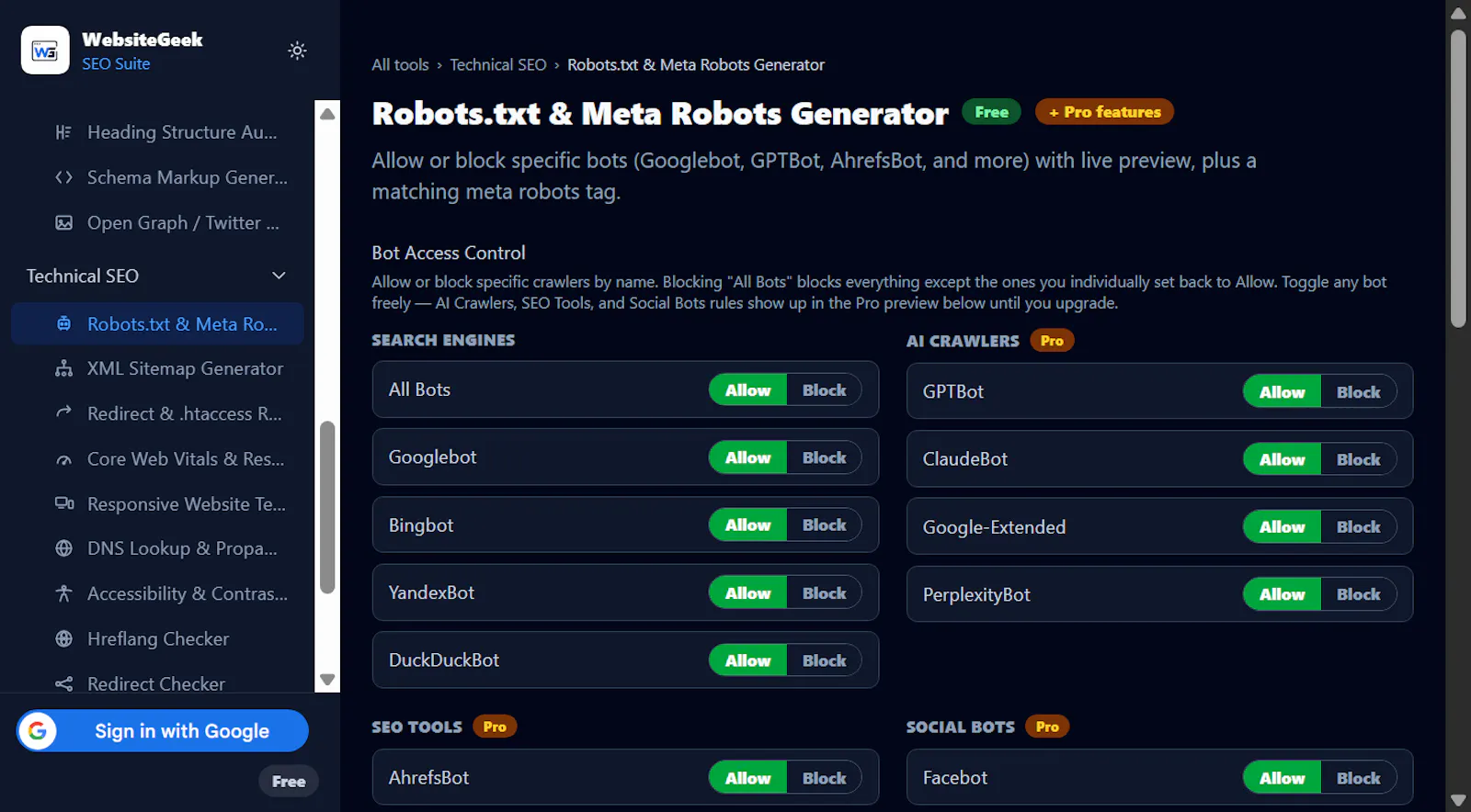 WebsiteGeek SEO Suite screenshot 2