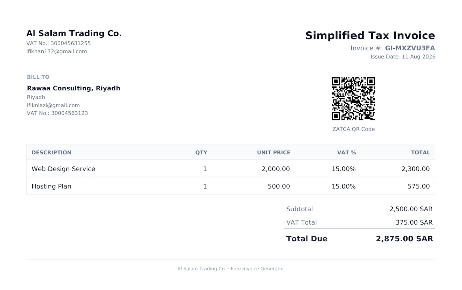 Free Invoice Generator screenshot 2