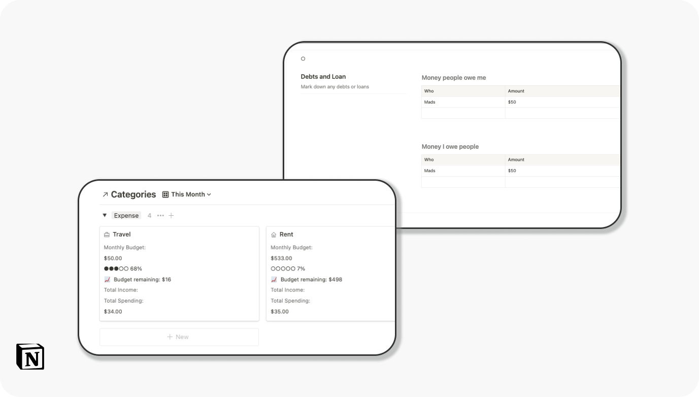 Notion Personal Finance Dashboard gallery image