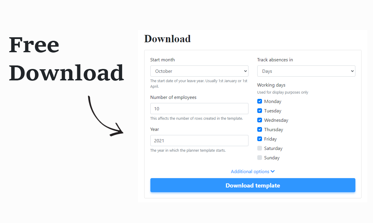 Staff Holiday Planner Template gallery image