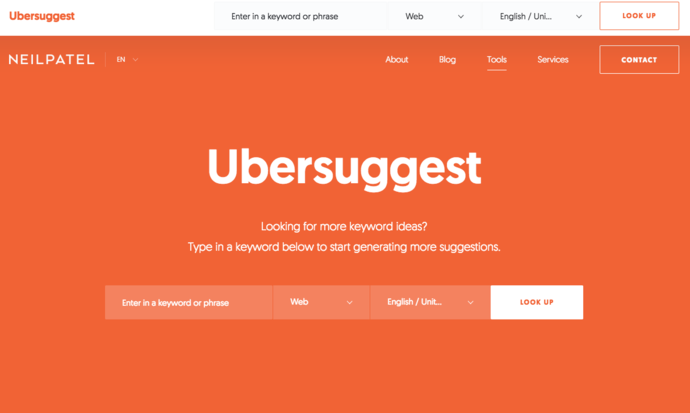 Ubersuggest : Powerup keyword research