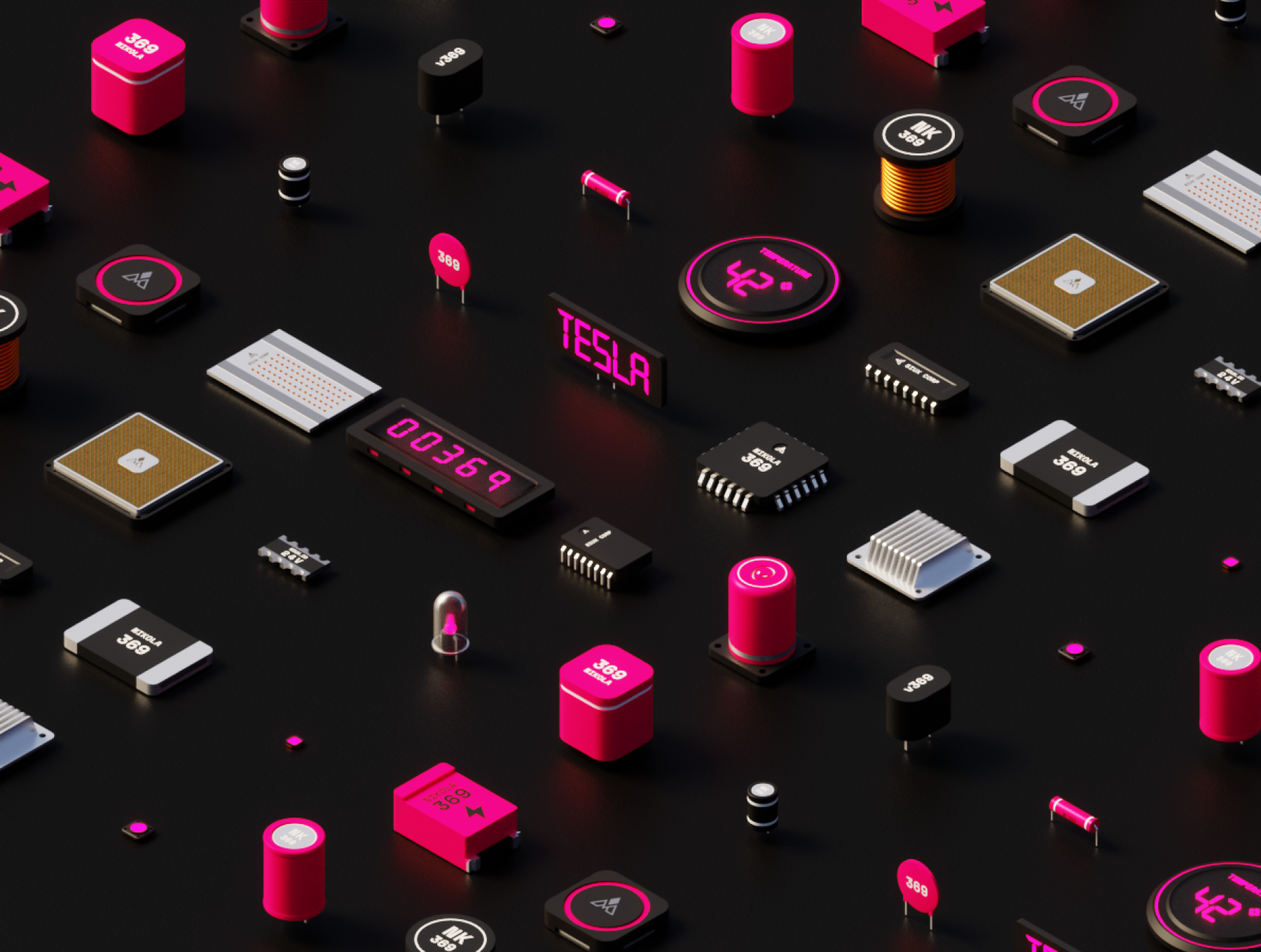 Polychips v2 -3D 마이크로 칩 - 즉시 사용 가능한 마이크로 칩 모델의 유쾌한 컬렉션 미디어 3