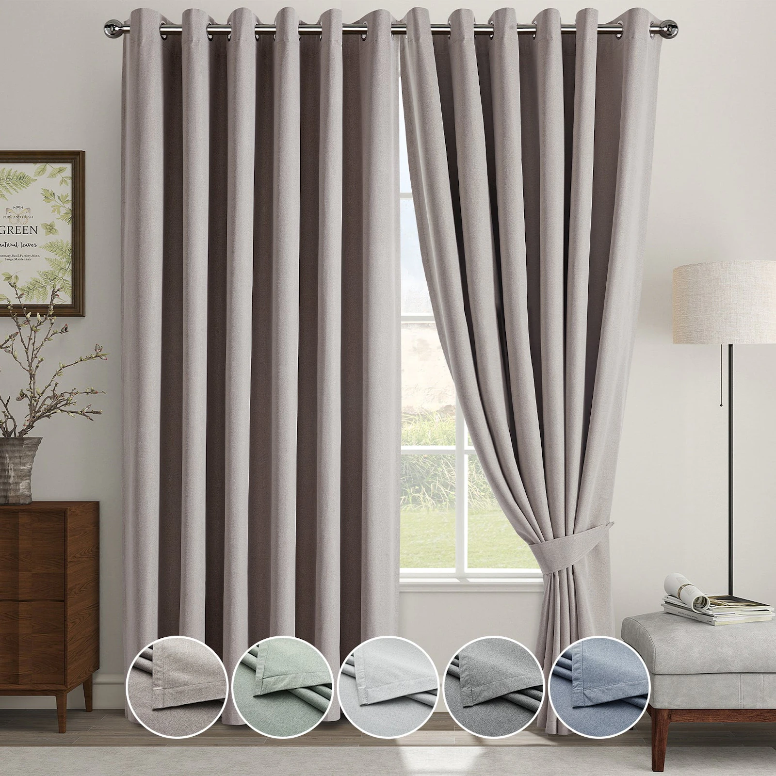 Linen Blackout Eyelet Curtains screenshot 2