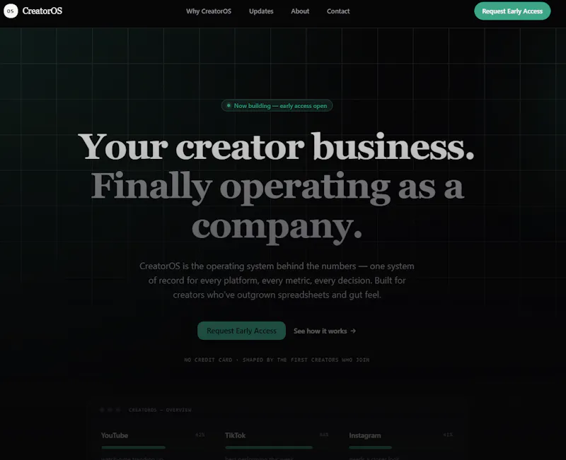 CreatorOS screenshot 2