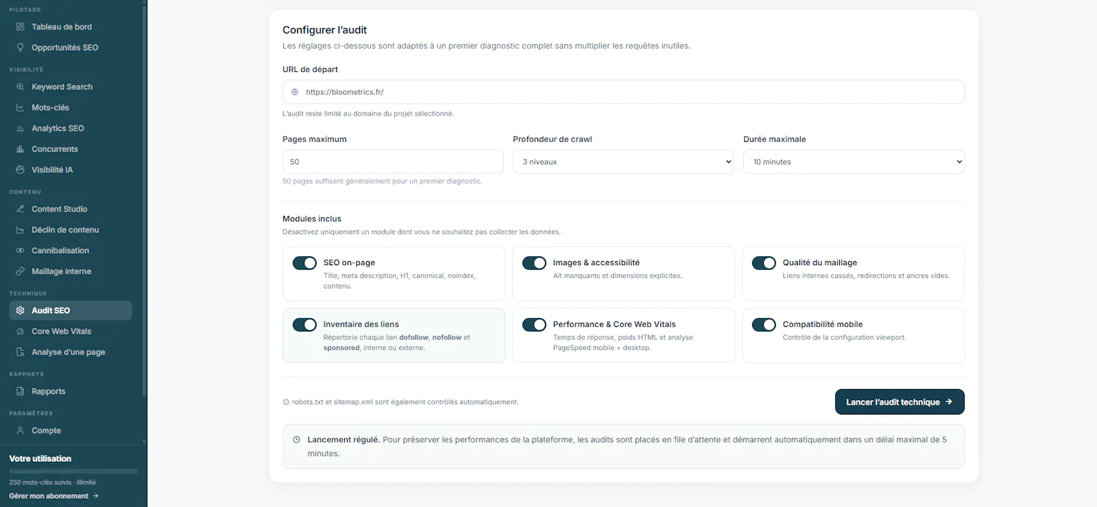 Bloometrics screenshot 2