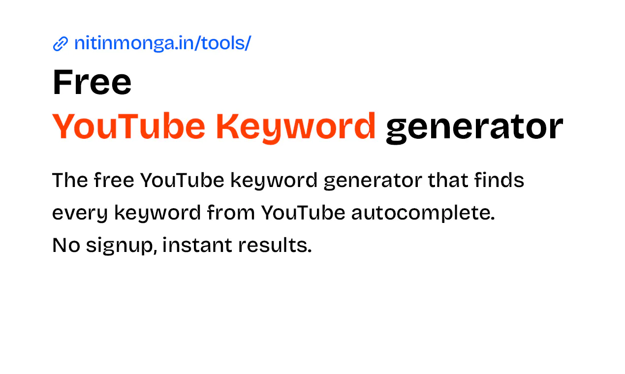 Free YouTube Keyword Generator & Tool gallery image