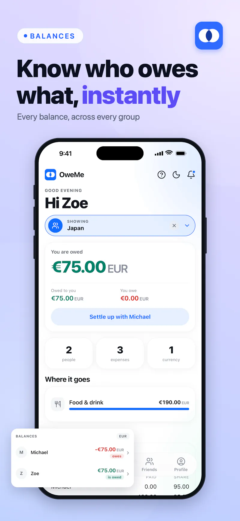 OweMe: Split Expenses screenshot 1