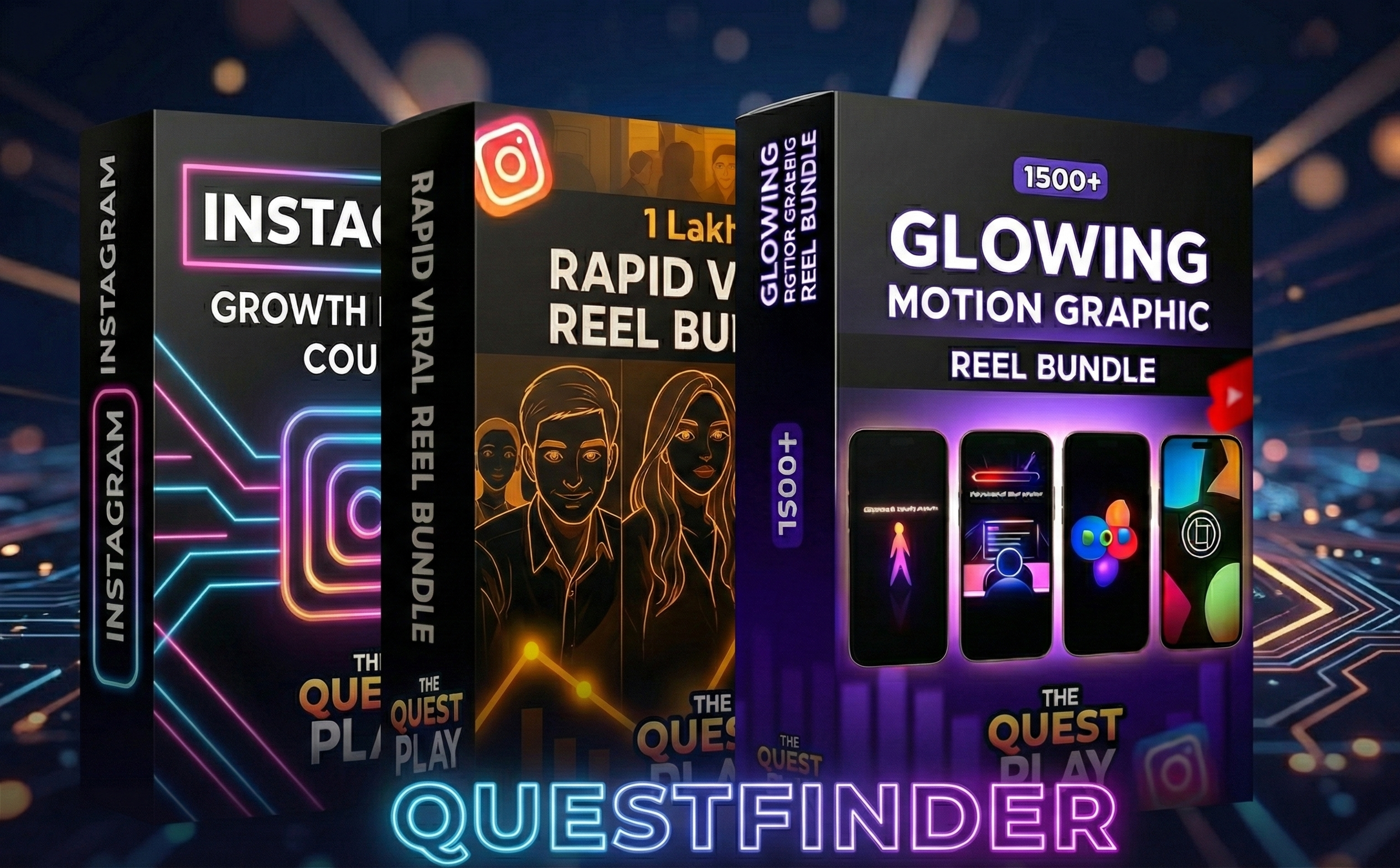 Glowing Motion Graphic Reels Bundle !!