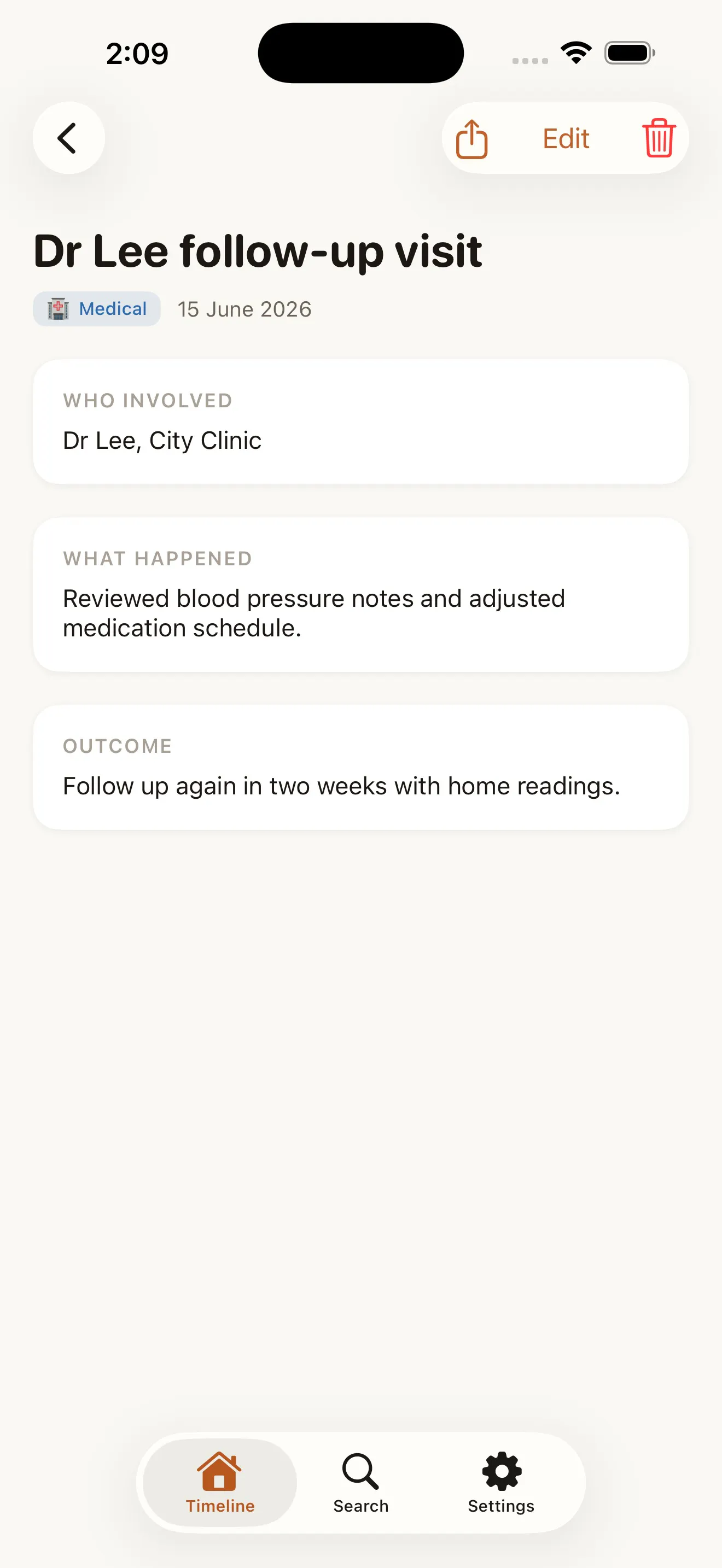 LifeLog: Event Notes gallery image