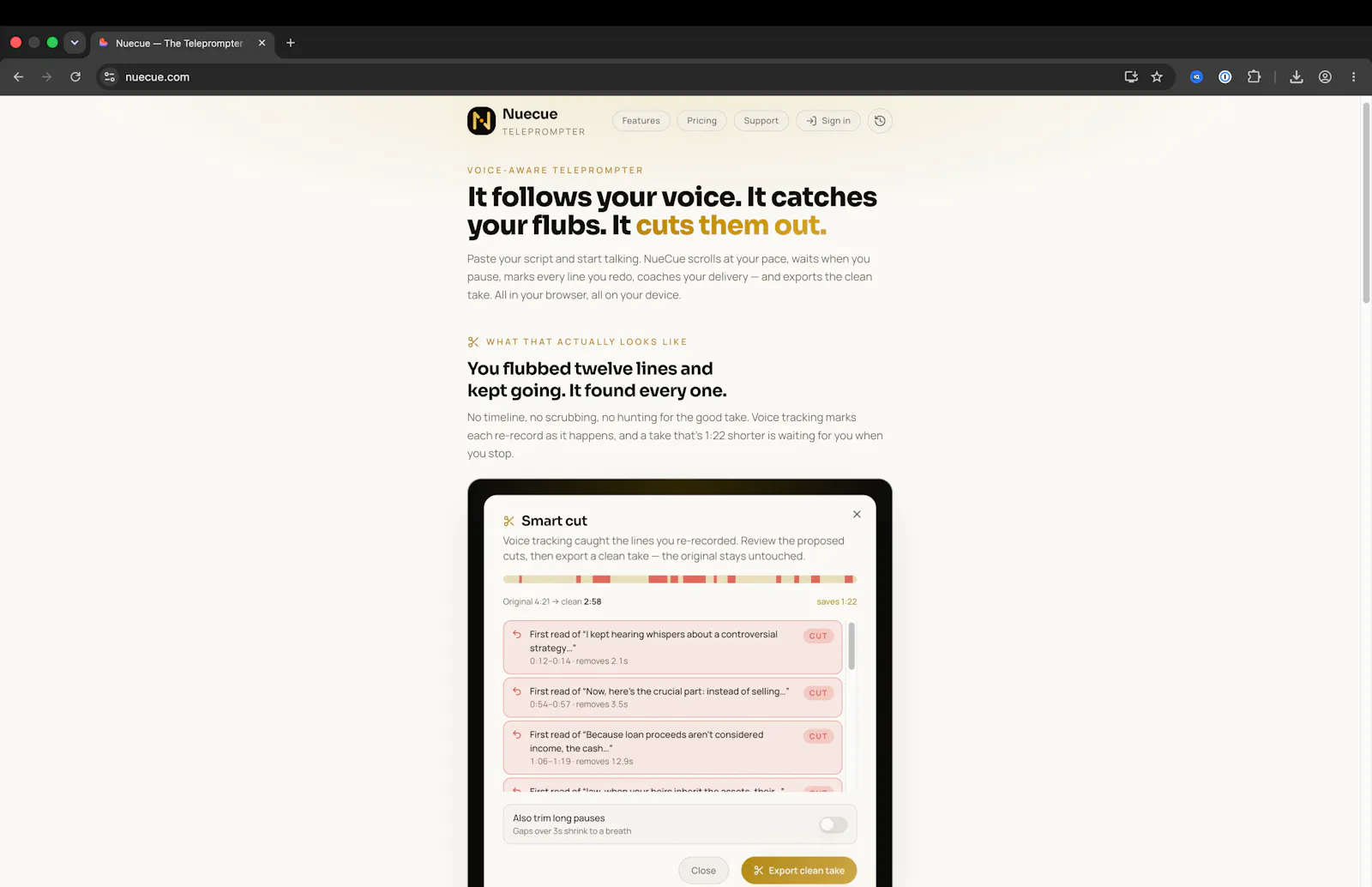 Nuecue — Voice-Aware Teleprompter screenshot 1