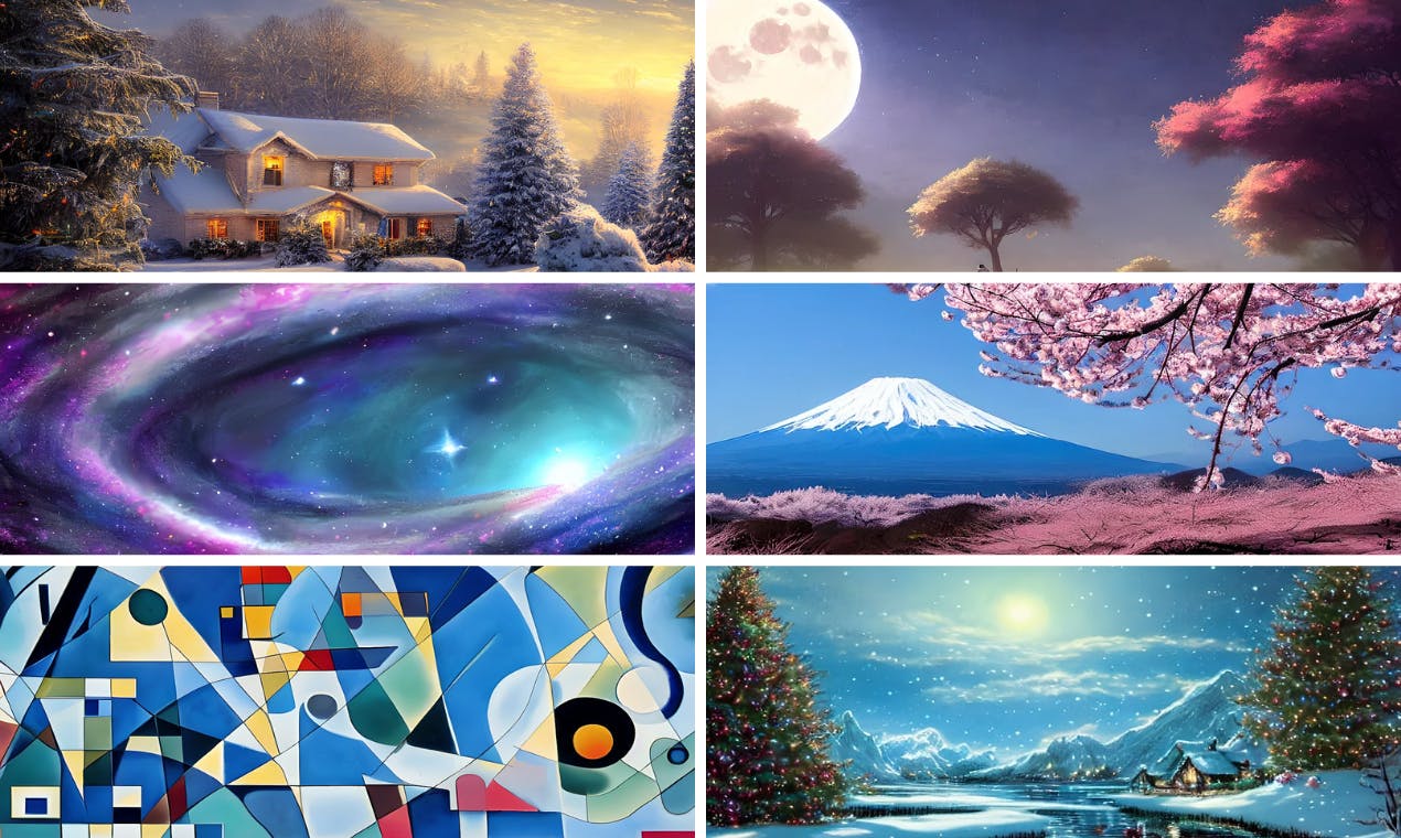 FREE 100 AI art banners / cover images  media 1
