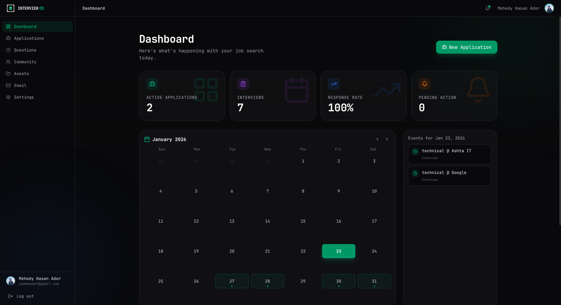 Interview OS - Screenshot 2 showing product features and functionality