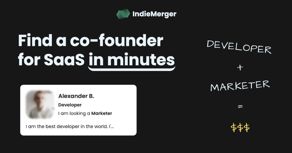 startuptile IndieMerger-The easiest way to find a co-founder