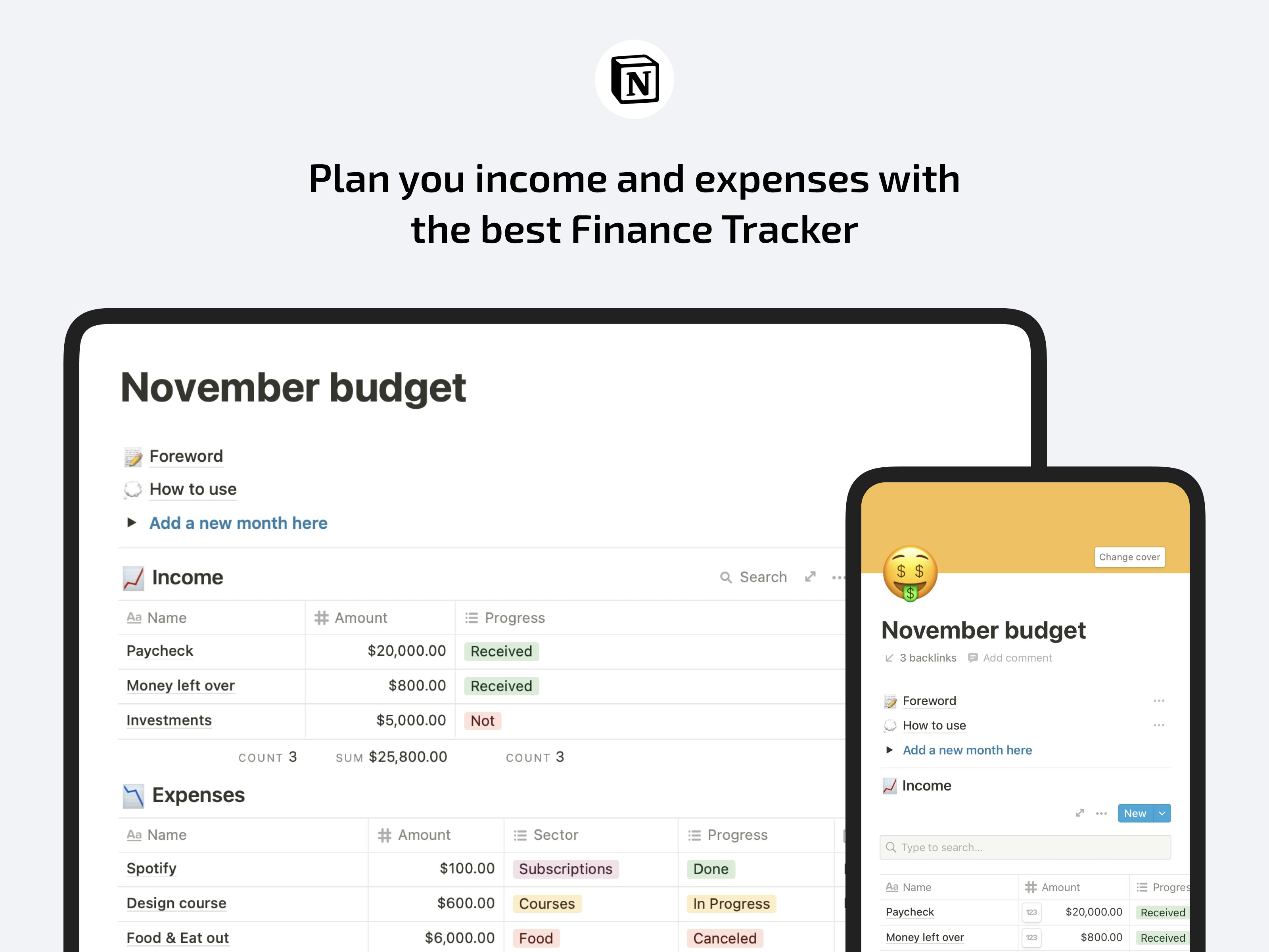 Notion Finance Tracker gallery image