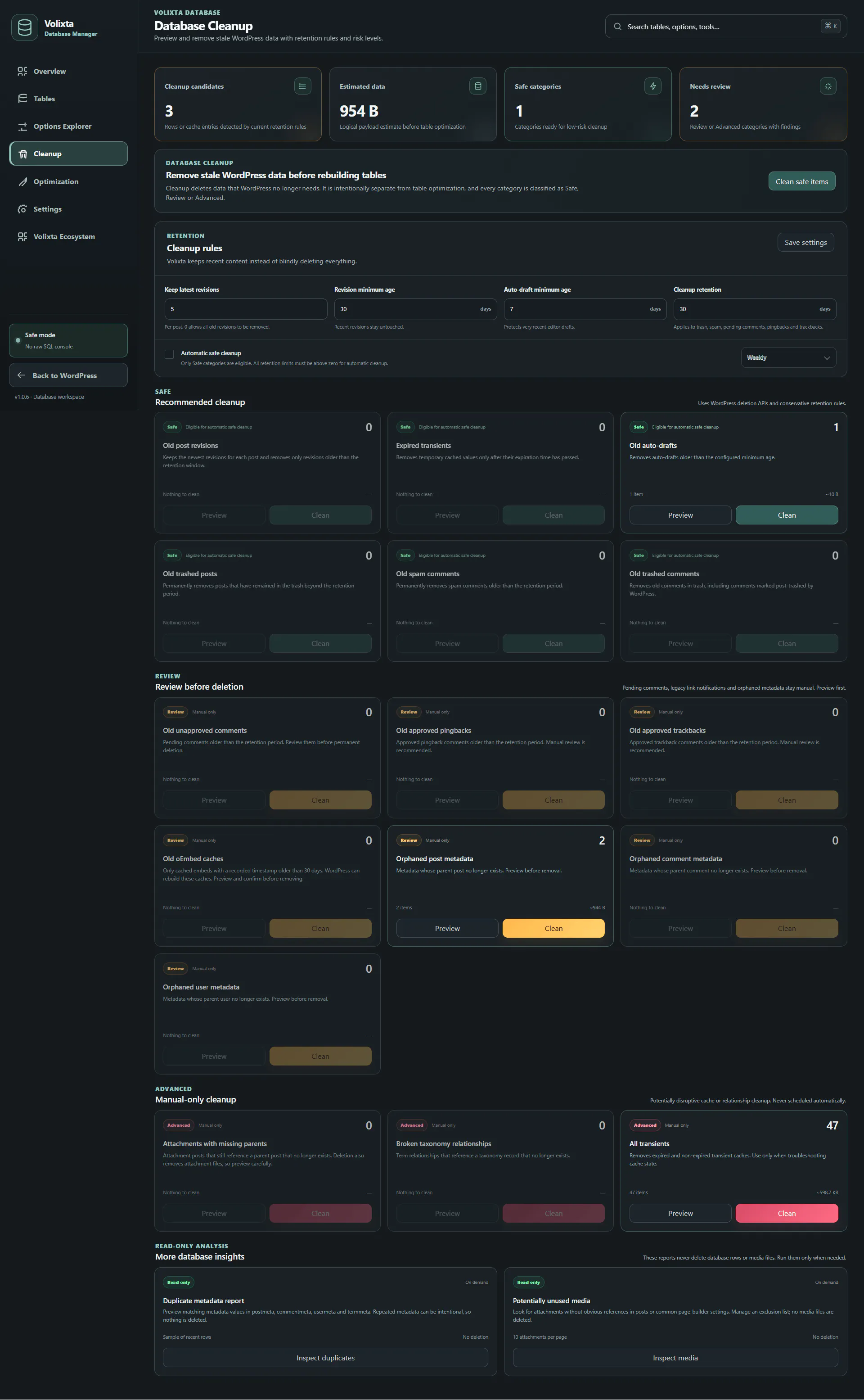 VOLIXTA Database Manager for WordPress gallery image
