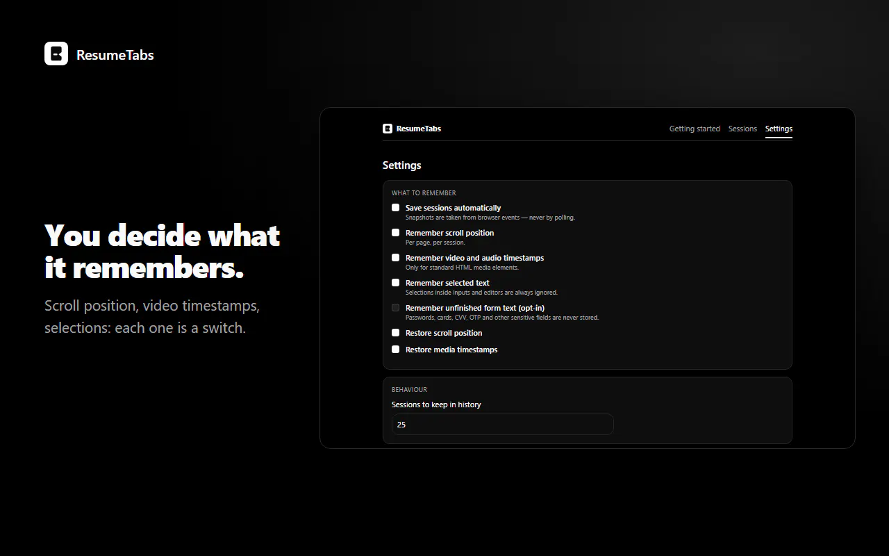 ResumeTabs gallery image