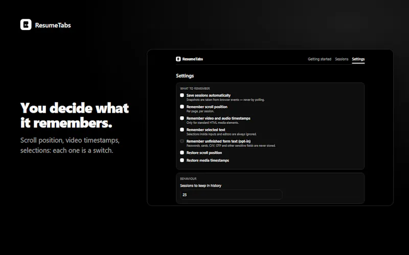 ResumeTabs screenshot 4