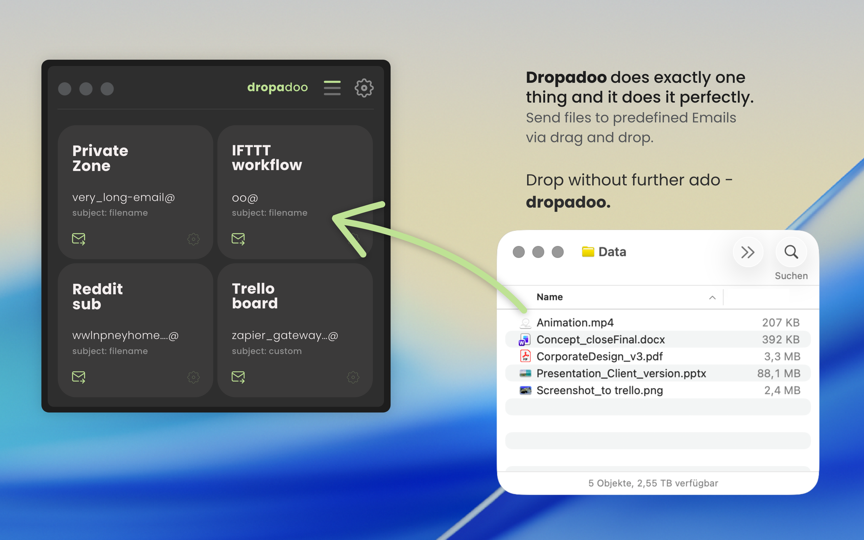 dropadoo - Main product screenshot demonstrating key features and user interface