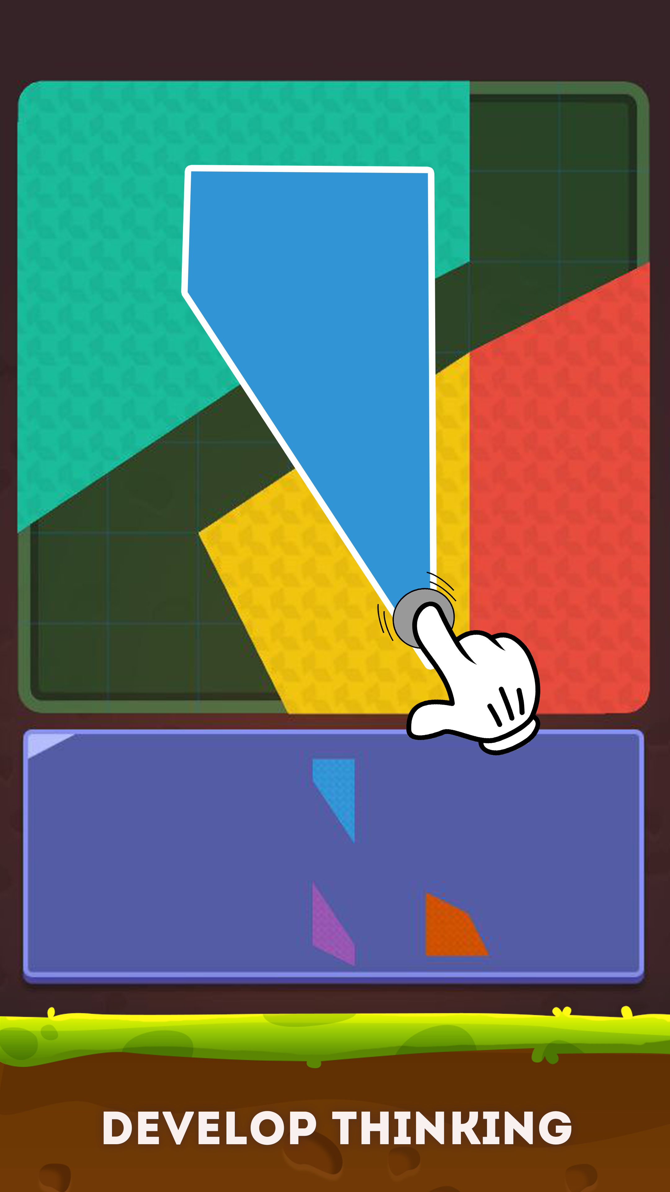 Rompecabezas de forma geométrica poligonal - El rompecabezas de forma mueve los polígonos en el juego de geometría. media 3