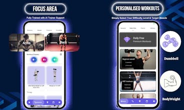 Dumbbell AI App bietet mit KI-Unterstützung Trainingsempfehlungen, die auf dem Fitnesslevel des Benutzers basieren.