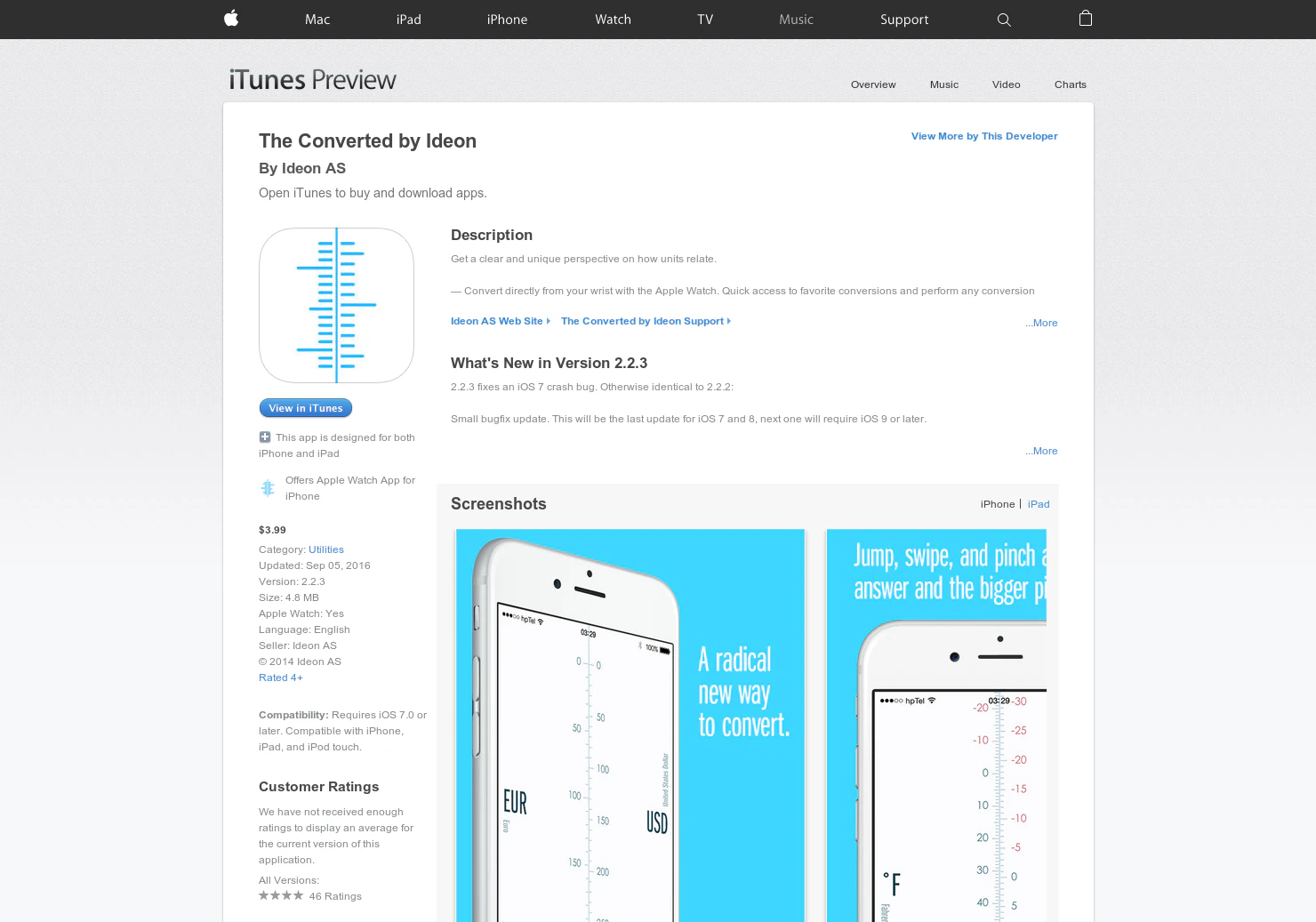 Convert on Apple Watch