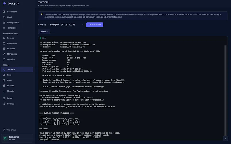 DeployOS screenshot 4