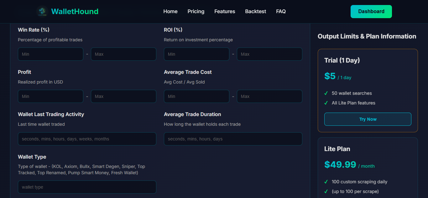 WalletHound - Screenshot 3 showing product features and functionality