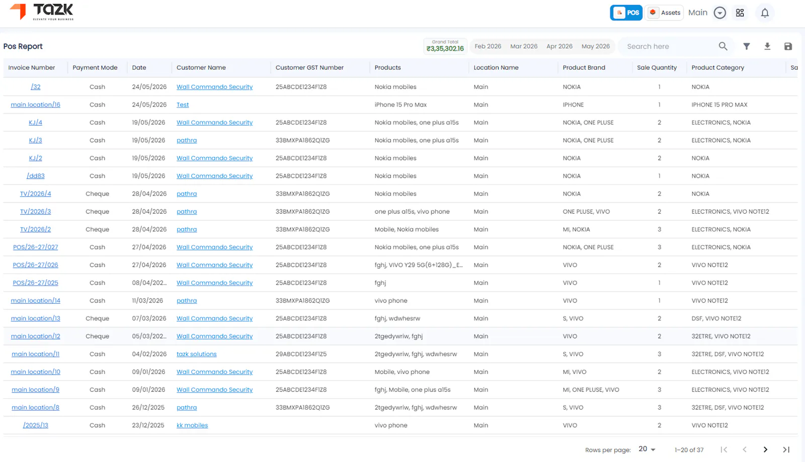 Tazk POS screenshot 2