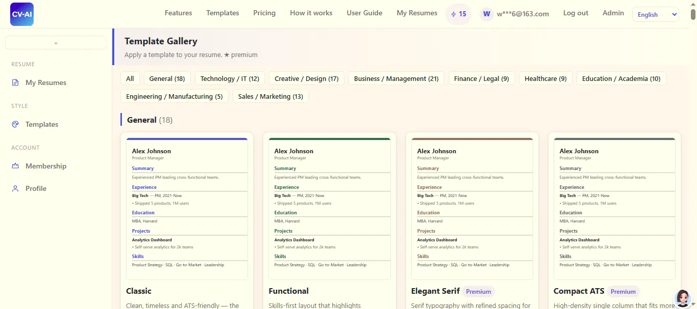 Use AI Optimize CV, ATS Check & Export gallery image