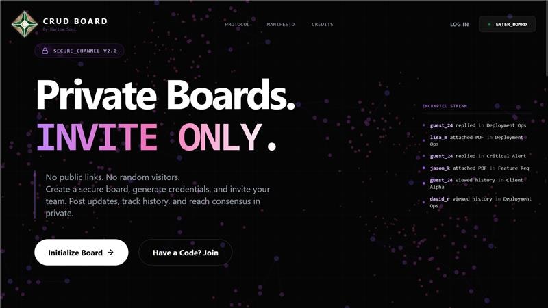 CRUD Board - Product Hunt launch logo and brand identity