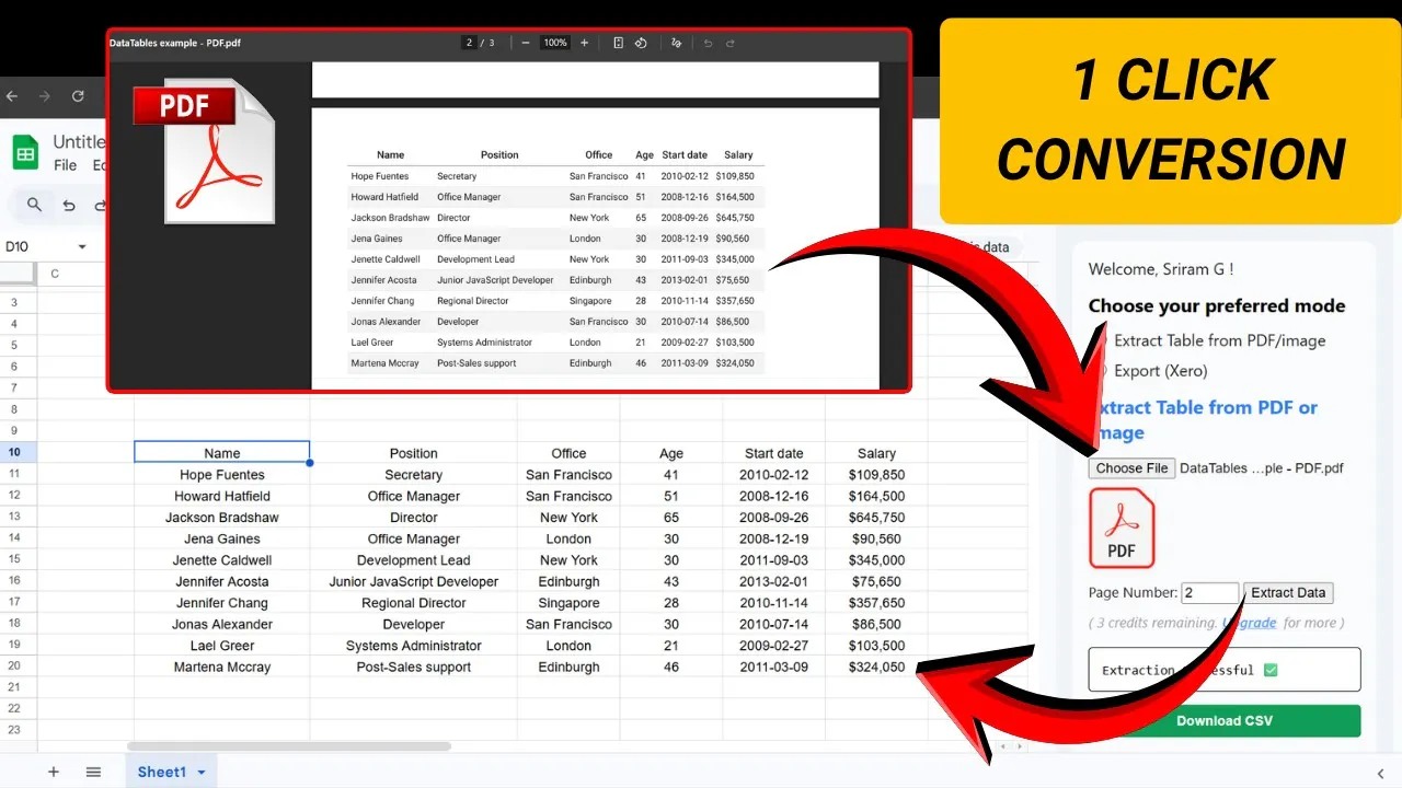 Convert PDF to Google Sheets gallery image