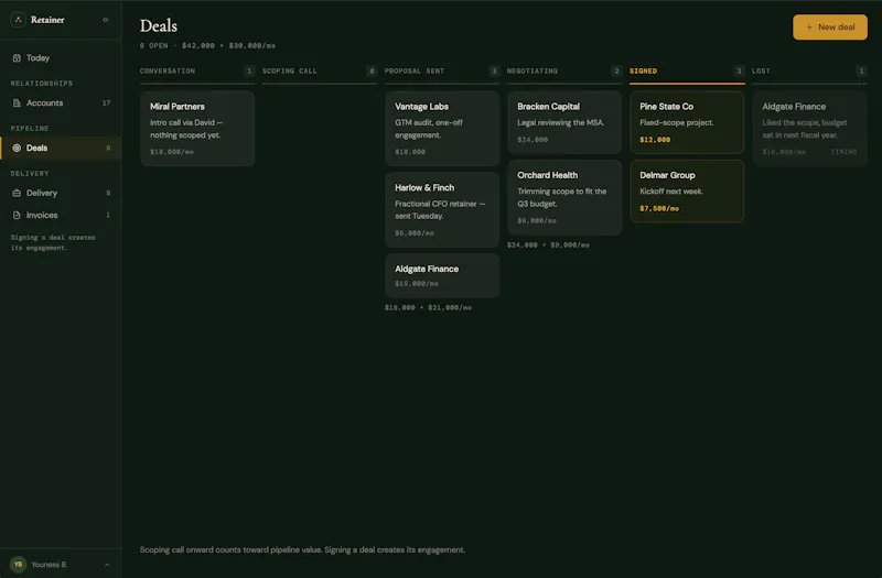 Retainer screenshot 3