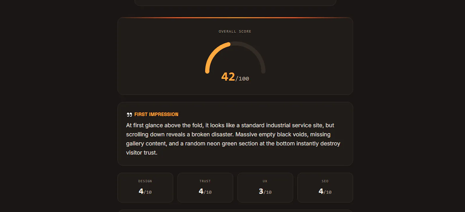ZYNTLOX — Brutally Honest Website Roasts screenshot 2