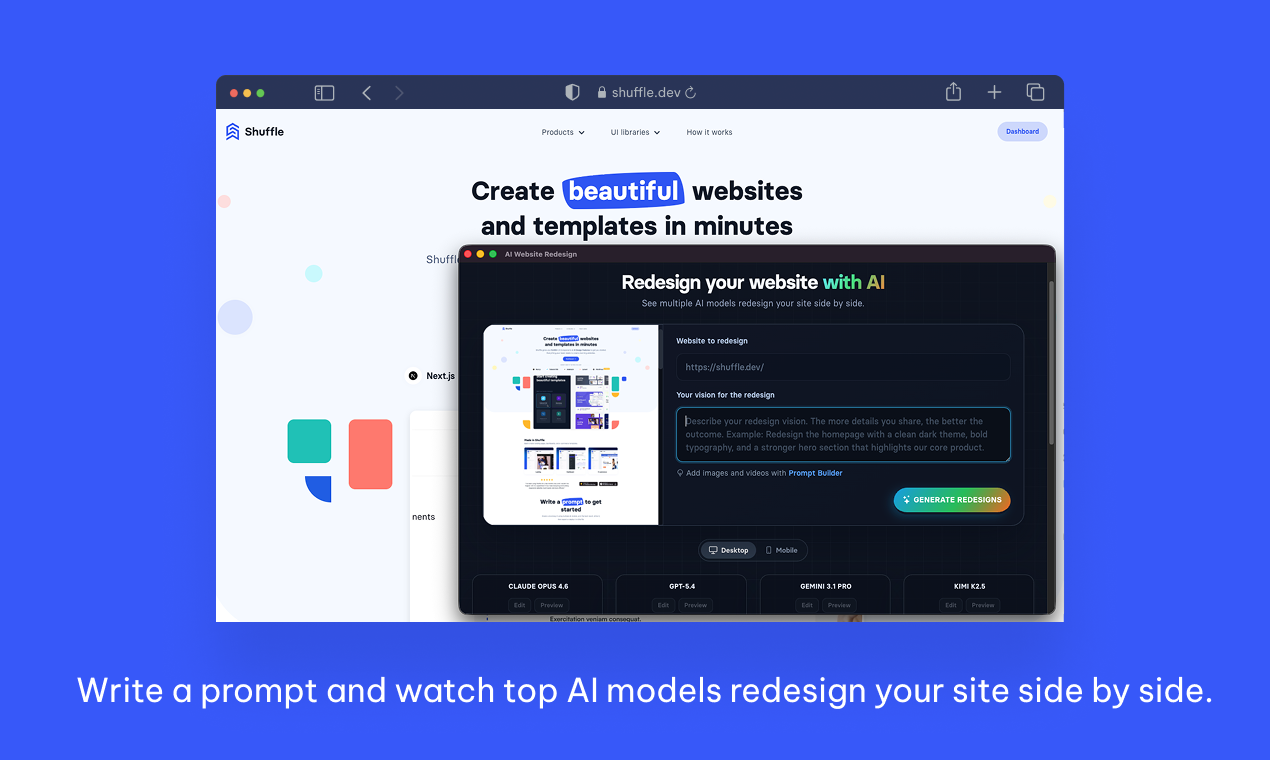 AI Website Redesign by Shuffle gallery image
