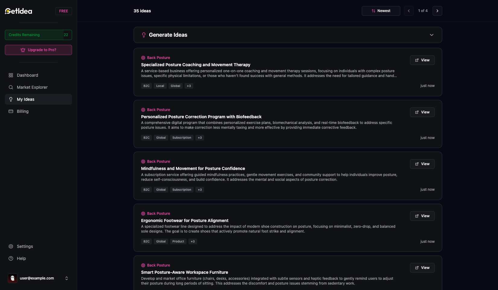 GetIdea - Screenshot 4 showing product features and functionality