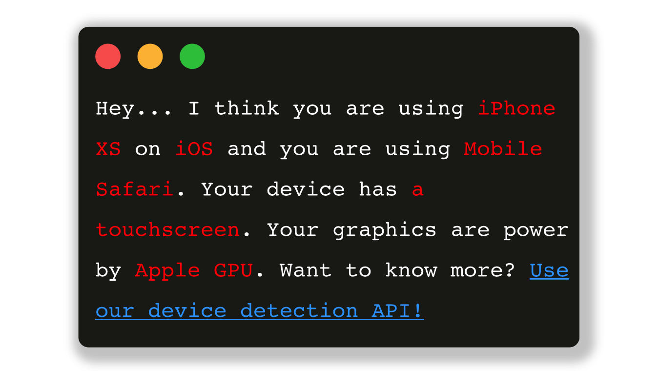 JavaScript Device Detection API Product Information, Latest Updates